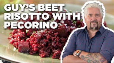 Guy Fieri's Beet Risotto with Pecorino | Guy's Big Bite | Food Network