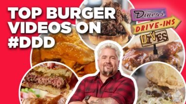Top 10 Craziest #DDD Burger Videos with Guy Fieri | Diners, Drive-Ins and Dives | Food Network