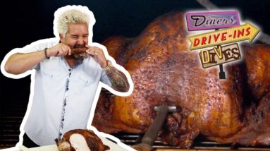 Guy Fieri Eats BBQ Thanksgiving Turkey in Kansas City | Diners, Drive-Ins and Dives | Food Network