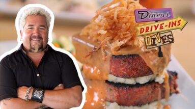 Guy Fieri Eats MILE-HIGH Meatloaf at a New Jersey Diner | Diners, Drive-Ins and Dives | Food Network