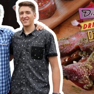 Guy & Hunter Fieri Eat a Pig Head Platter | Diners, Drive-Ins and Dives | Food Network