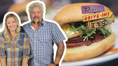 Guy Fieri & Damaris Phillips Eat FRIED Bologna | Diners, Drive-Ins and Dives | Food Network
