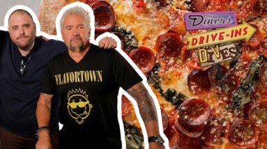 Guy Fieri & Christian Petroni Eat A+ Connecticut Pizza | Diners, Drive-Ins and Dives | Food Network