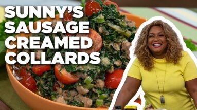 Sunny Anderson's Sausage Creamed Collards | The Kitchen | Food Network