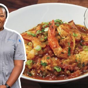 Tiffany Derry's Shrimp and Jalapeño Cheddar Grits | Worst Cooks in America | Food Network