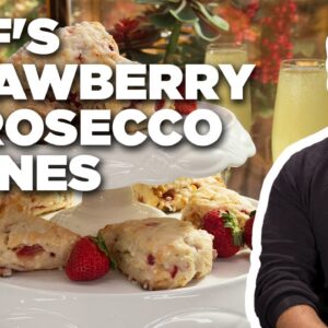 Jeff Mauro's Strawberry and Prosecco Scones with Sparkling Lemon Icing | The Kitchen | Food Network