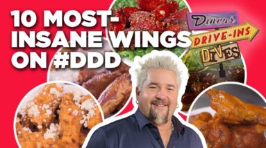 10 Most-Insane Chicken Wing Videos on #DDD w/ Guy Fieri | Diners, Drive-Ins and Dives | Food Network