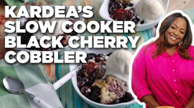 Kardea Brown's Slow Cooker Black Cherry Cobbler | Delicious Miss Brown | Food Network