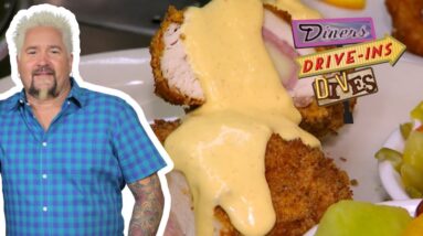 Guy Fieri Eats DEEP-FRIED Chicken Cordon Bleu | Diners, Drive-Ins and Dives | Food Network