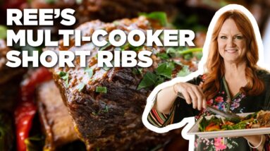 Ree Drummond's Multi-Cooker Short Ribs with Collards and Peppers | The Pioneer Woman | Food Network