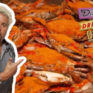 Guy Fieri Eats a Steamed Crab FEAST in Baltimore | Diners, Drive-Ins and Dives | Food Network