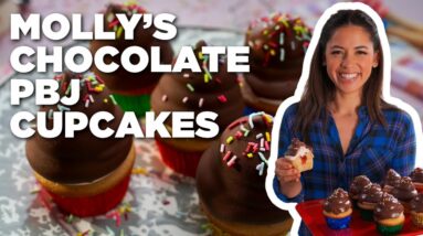 Molly Yeh's Chocolate PBJ Cupcakes | Girl Meets Farm | Food Network