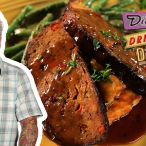 Guy Eats 25-Ingredient Meatloaf & Lollipop Pork Chops | Diners, Drive-Ins and Dives | Food Network