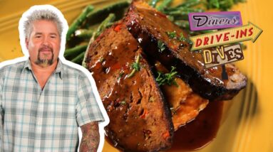 Guy Eats 25-Ingredient Meatloaf & Lollipop Pork Chops | Diners, Drive-Ins and Dives | Food Network