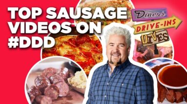 10 Most-Insane #DDD Sausage Videos with Guy Fieri | Diners, Drive-Ins and Dives | Food Network